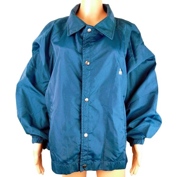 London Fog Other - Vintage London Fog Windbreaker Bomber Jacket Blue Men's XL Snaps Union Made USA